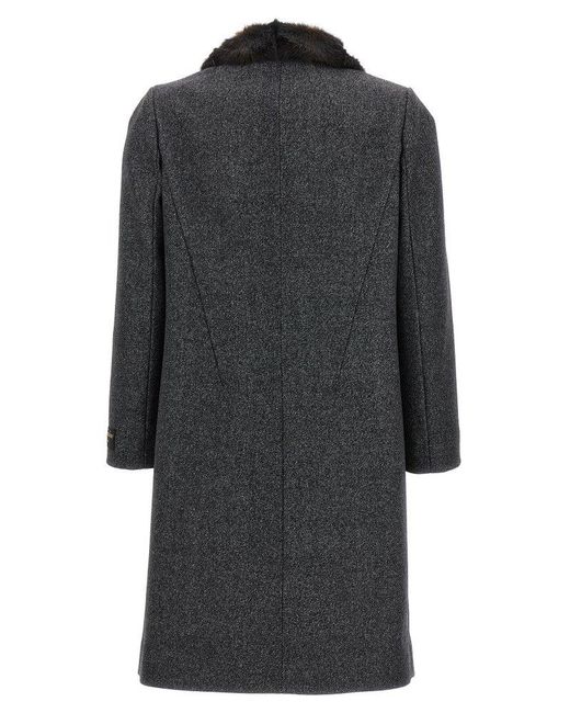 N°21 Black Faux Fur Neck Coat Coats, Trench Coats