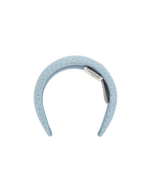Vivienne Westwood Blue All-over Logo Printed Headband