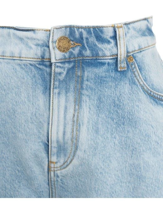 Pinko Blue Frayed Denim Shorts