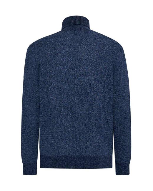 D4.0 Blue Turtleneck Sweater for men