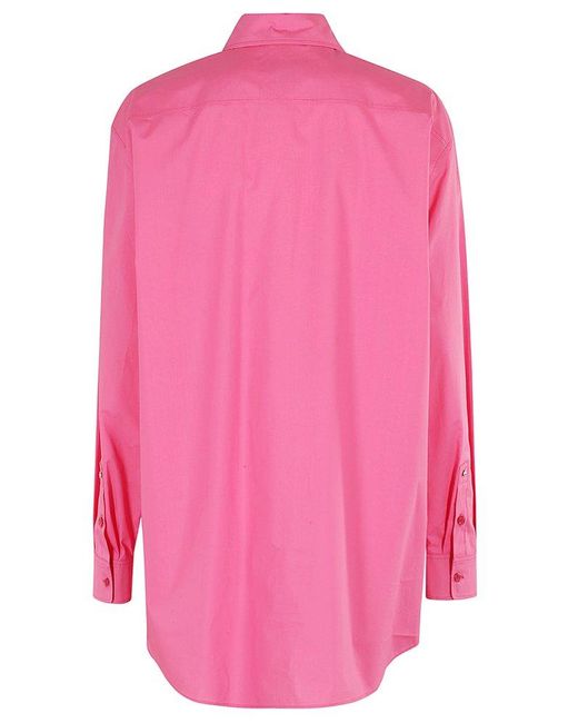 Moschino Pink Jeans Long-Sleeved Button-Up Shirt