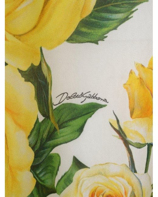 Dolce & Gabbana Yellow Rose Printed Shirt
