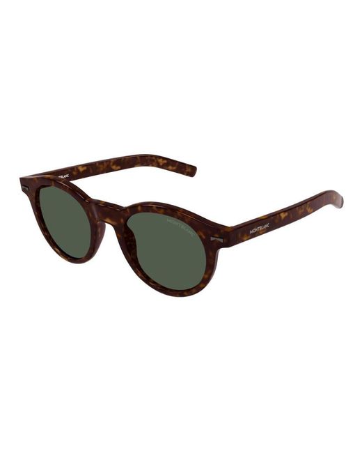 Montblanc Black Round Frame Sunglasses for men