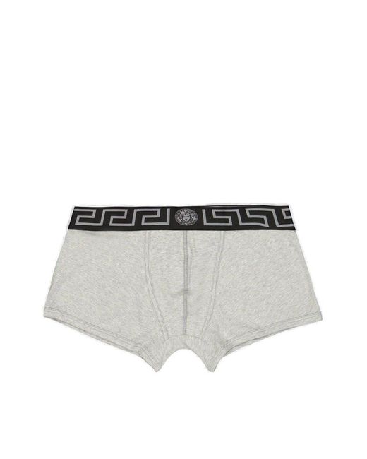 Versace Gray Greca Border Stretched Boxer Briefs for men