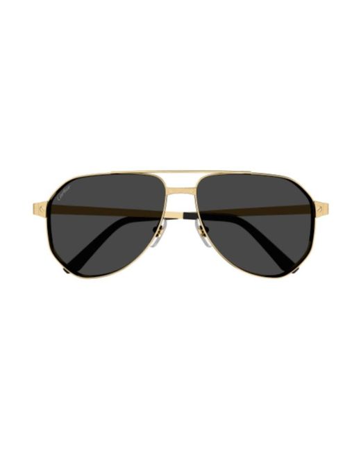 Cartier Black Pilot Frame Sunglasses for men