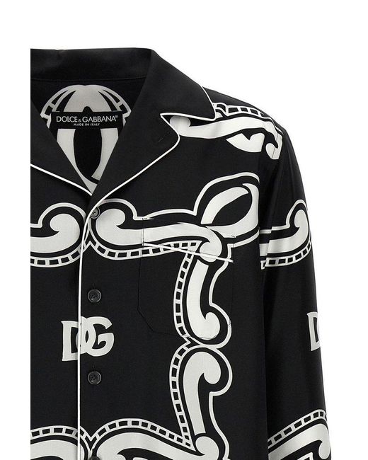 Dolce & Gabbana Black Bandanna-Print Shirt for men