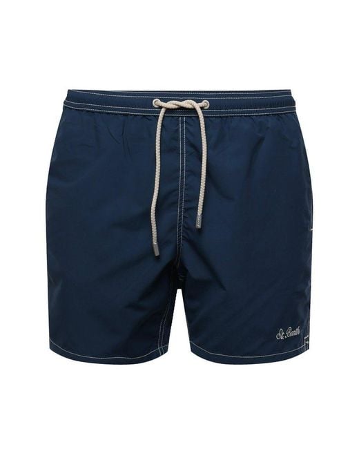 Mc2 Saint Barth Blue Patmos Mid-Length Swim Shorts for men