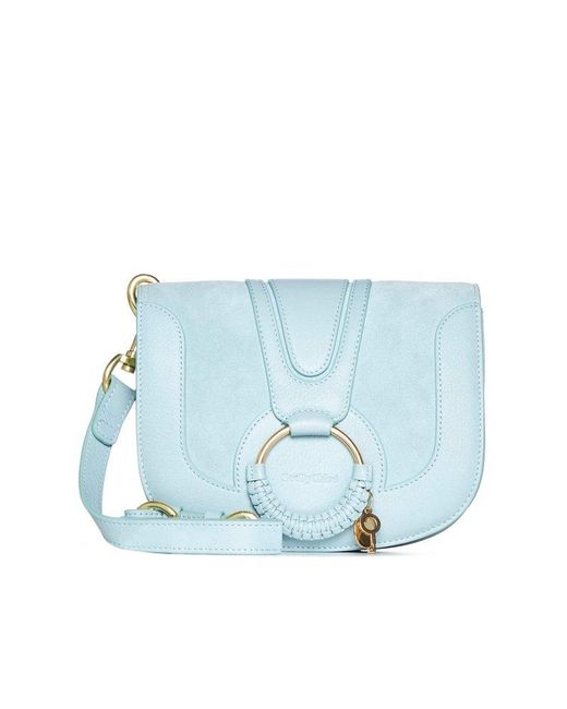 See By Chloé Blue Hana Leather And Suede Bag