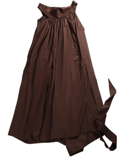 Rick Owens Brown Hollywood Chalice Poplin Gown