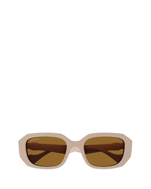 Gucci Natural Rectangular Frame Sunglasses