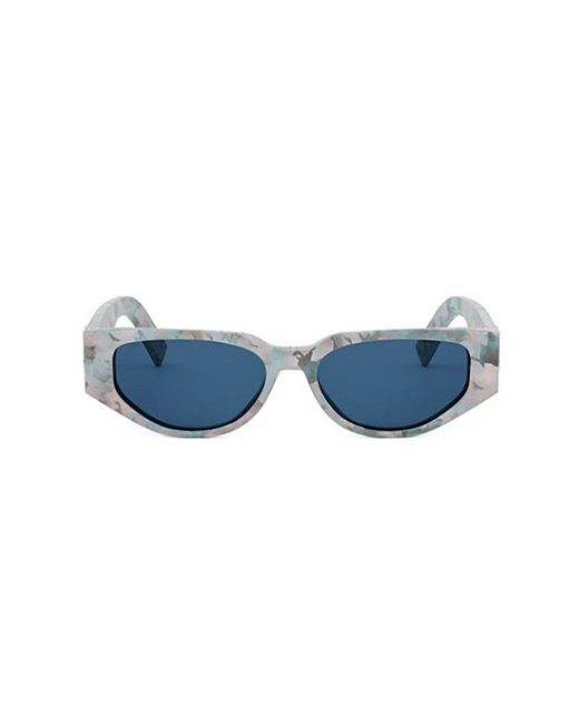 Dior Blue Irregular Frame Sunglasses