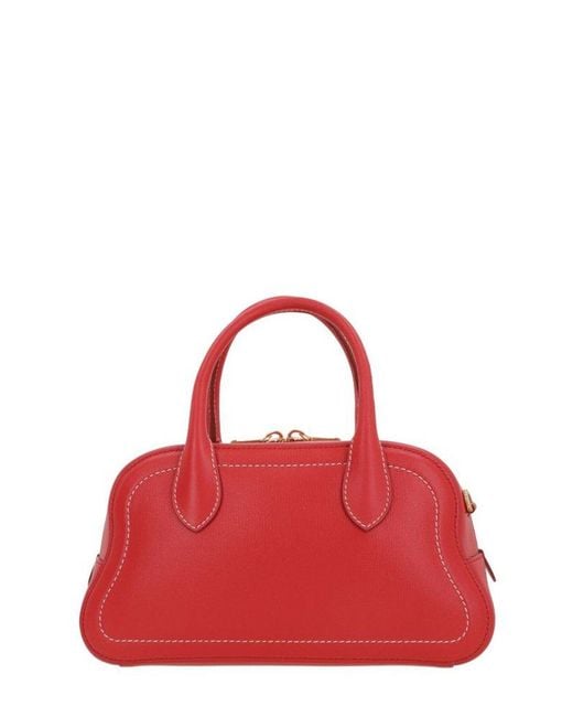 Bally Red Unda Top Handle Bag