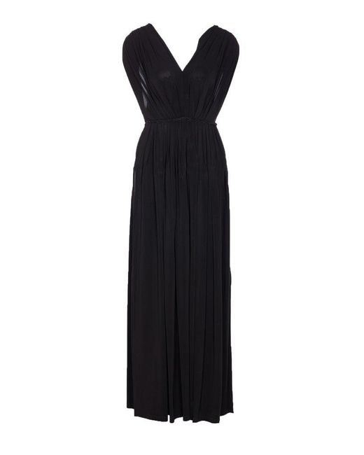 Max Mara Black Walter V-Neck Sleeveless Dress