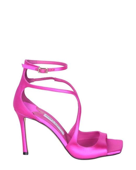 Jimmy Choo Pink Azia 95 Ankle-strapped Sandals