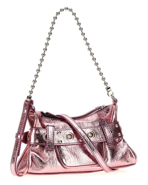 DSquared² Pink Gothic Logo-plaque Zipped Clutch Bag