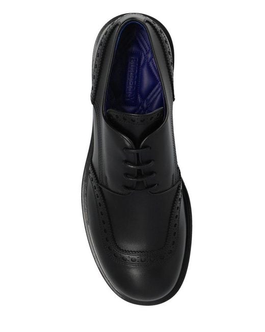 Burberry Black Soho Lace-Up Derby Shoes for men