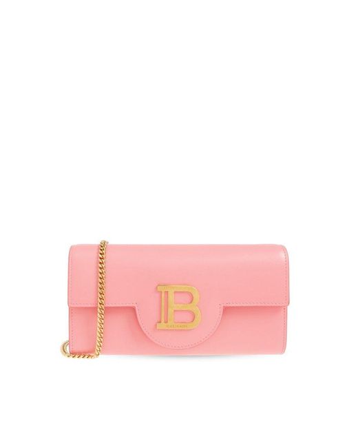 Balmain Pink 'b-buzz' Wallet With Chain,