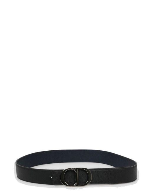 Dior Black Logo Plaque Buckle Belt for men