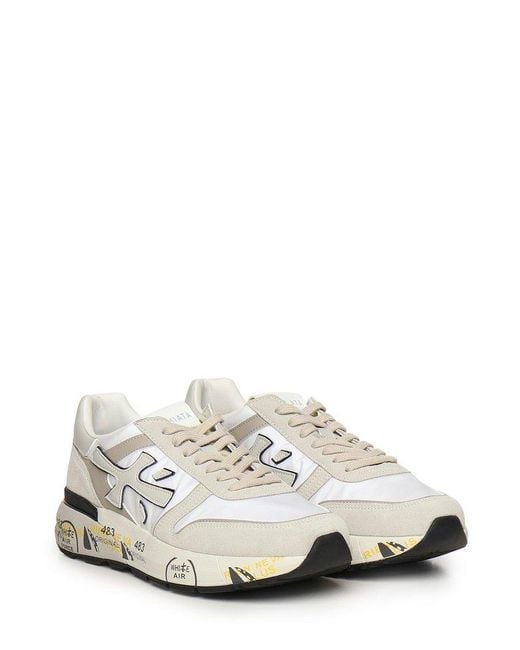 Premiata White Mick Lace-Up Sneakers for men