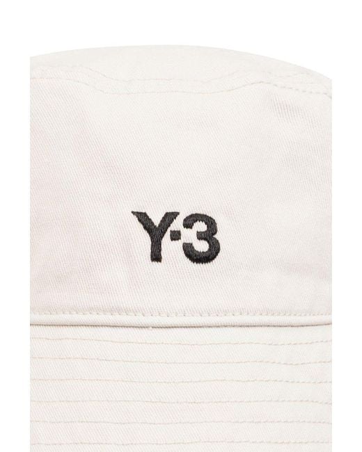 Y-3 White Bucket Hat With Logo for men