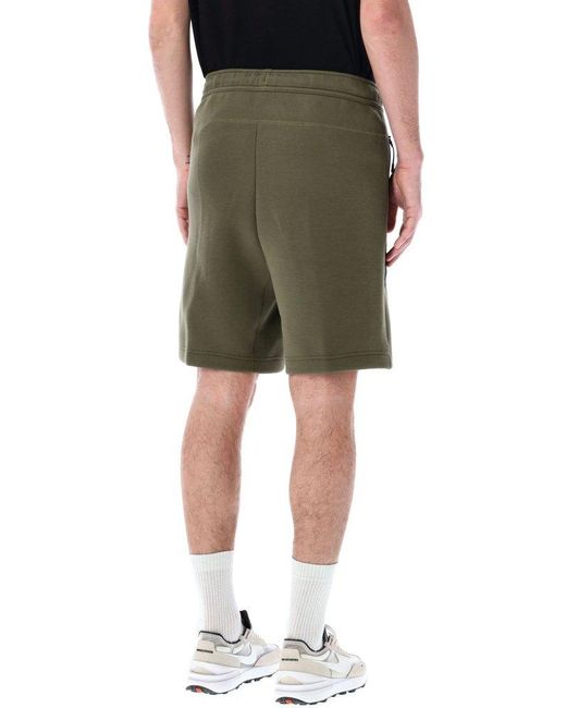 Nike Green Logo Printed Drawstring Tech Fleece Shorts for men