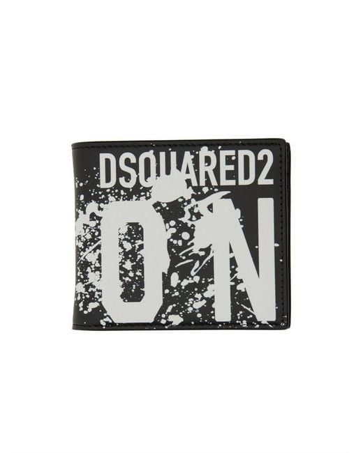 DSquared² Black Wallet With Logo for men