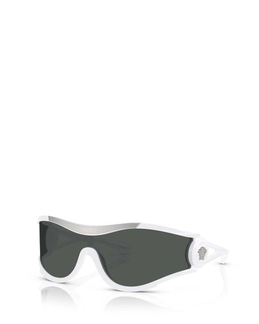 Versace Gray Shield-Frame Sunglasses