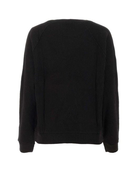 Baserange Black Long Sleeved Ribbed Sweater