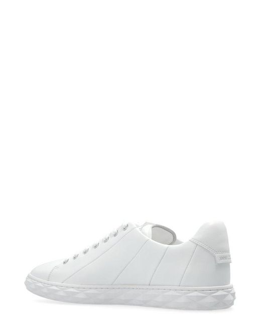 Jimmy Choo White Diamond Lace-up Sneakers for men