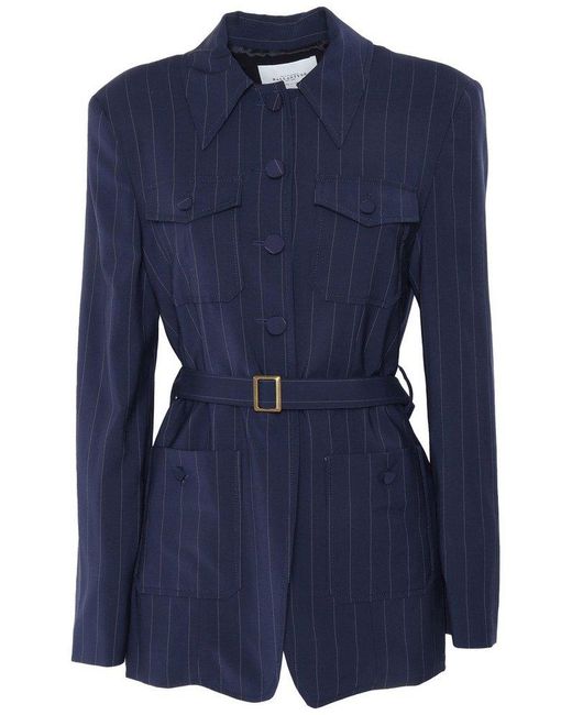 Ballantyne Blue Striped Belted Blazer