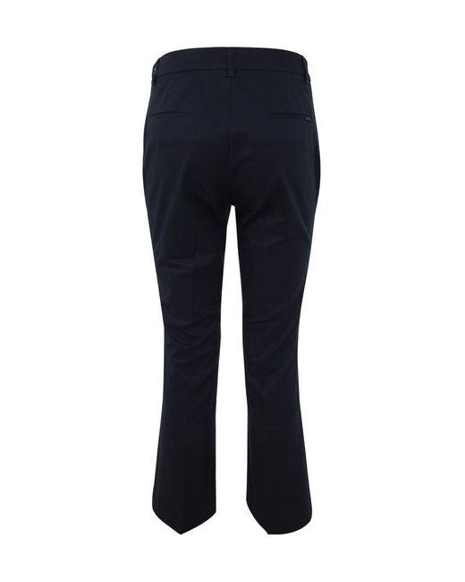Seventy Blue Mid-rise Bootcut Cropped Trousers