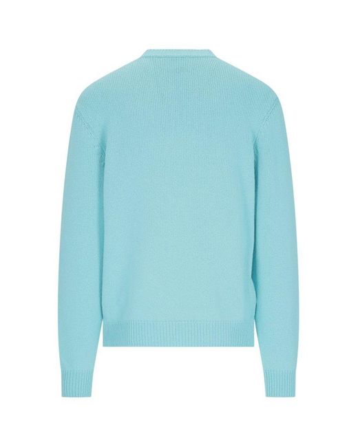 Balmain Blue Wool Blend Sweater for men