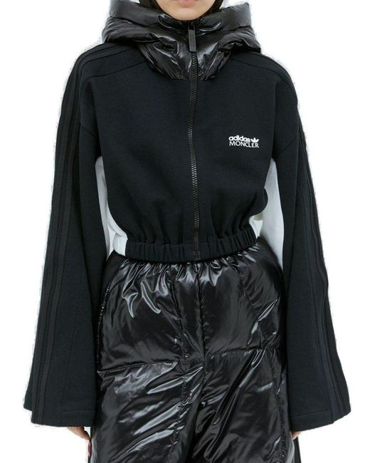 Moncler Genius Black Moncler X Adidas Originals Zip Up Cropped Sweatshirt