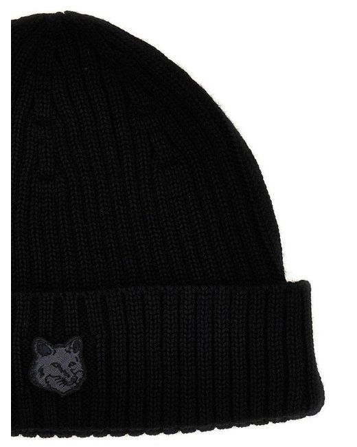 Maison Kitsuné Fox Head Hats Black for men