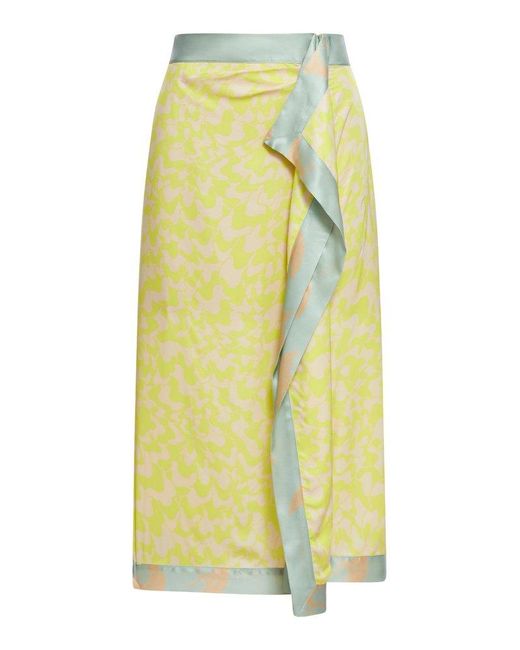 Dries Van Noten Yellow Viscose Sole Skirt