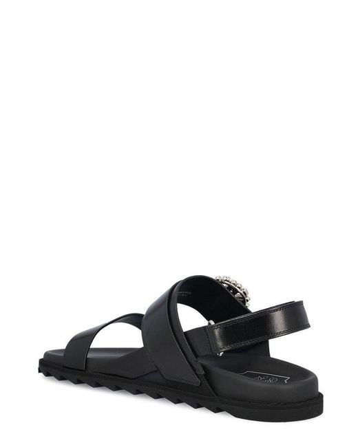Roger Vivier Black Slidy Viv' Sandals