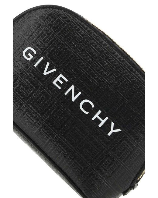 Givenchy Black Logo Embossed Makeup Bag