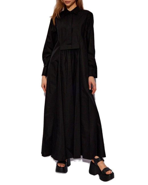 Max Mara Black Ottimo Long-sleeved Maxi Dress