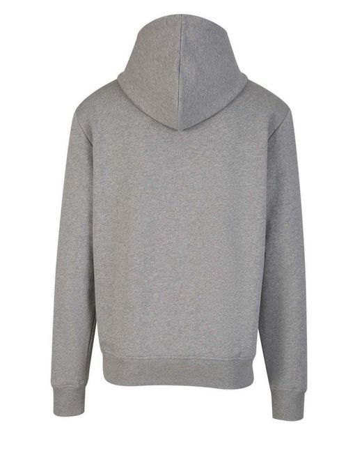 Balmain Gray Logo Hood Sweatshirt for men