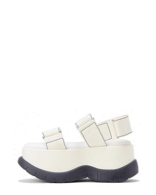 Sunnei White Open Toe Platform Sandals