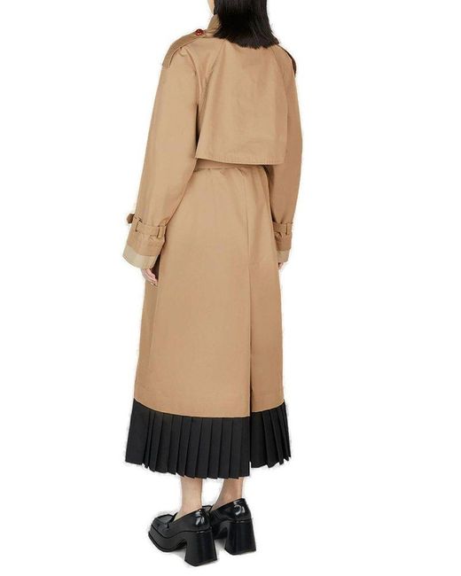 GUCCI Belted pleated cotton-gabardine trench coat