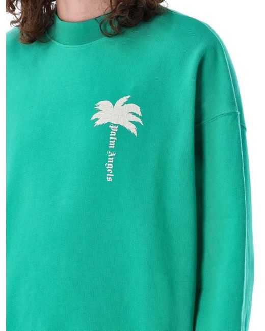 Palm Angels Green The Palm Crewneck for men