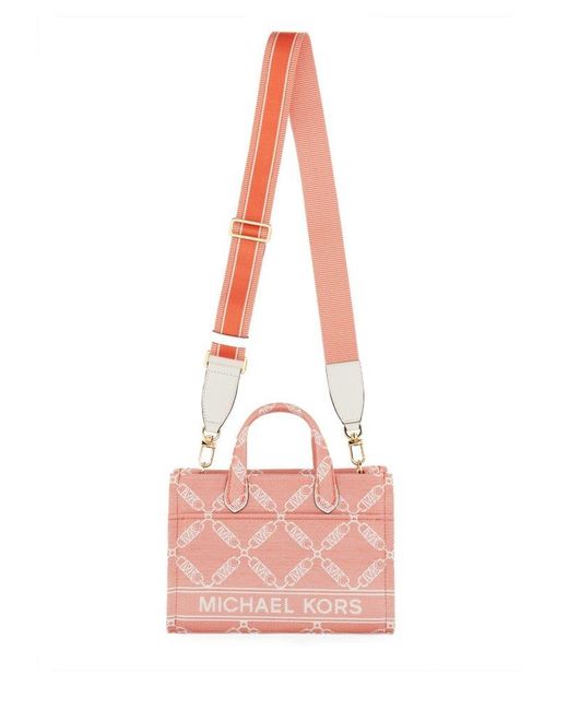 MICHAEL Michael Kors Pink Small Gigi Monogram Jacquard Tote Bag