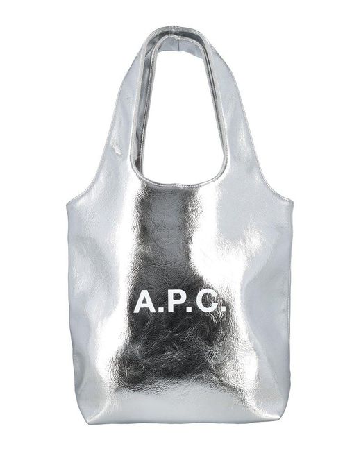 A.P.C. White Ninon Small Top Handle Bag for men