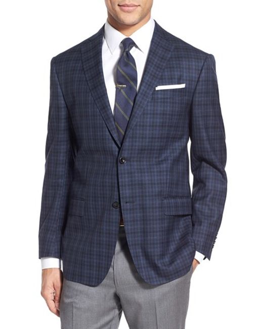Michael kors Trim Fit Check Wool Sport Coat in Gray for Men (BLUE ...