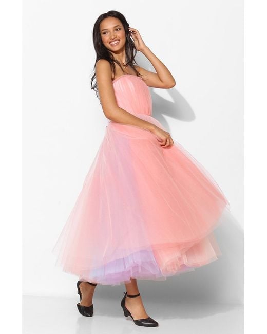 Betsey Johnson Vintage For Uo Becca Strapless Tulle Dress in Pink | Lyst
