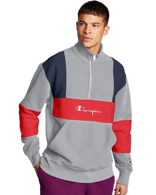 champion reverse weave duck down half zip pullover jacket