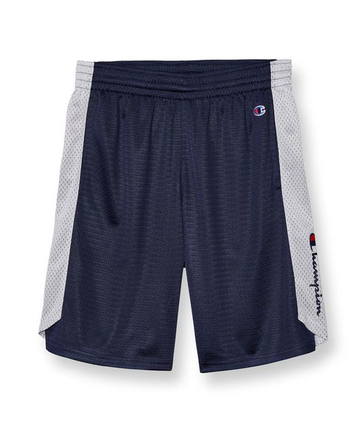 champion blue mesh basketball shorts