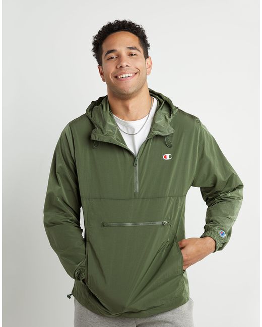 champion packable hooded lightweight windbreaker