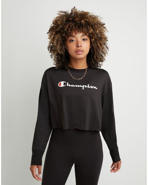 Champion Long-sleeve Cropped Crew in 